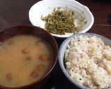 食感のハーモニー！蕪の葉とシラスの菜飯作り方5写真