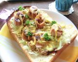 せん切りキャベツと魚ニソのカレートースト作り方5写真
