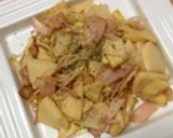 粉チーズ香る♪筍とベーコンのにんにく炒め作り方7写真