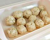 かぼちゃと塩麹鶏蒸し団子のミートチーズ焼作り方2写真