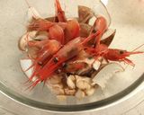 焼きキノコと甘エビの土鍋ごはん作り方3写真