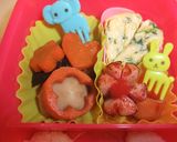 保育園児のお弁当②コリラックマ作り方2写真