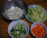 野菜たっぷり塩昆布サラダ作り方1写真