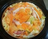 野菜と鶏肉の彩りミルフィーユ鍋作り方1写真