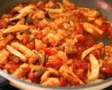 秋鮭ときのこのトマトクリームパスタ作り方4写真