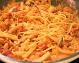 秋鮭ときのこのトマトクリームパスタ作り方6写真