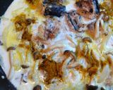 サバの水煮缶チーズカレークリームパスタ作り方4写真