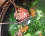 風邪に☆青梗菜とネギの肉団子スープ♪作り方5写真