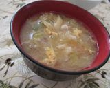 鰹節入り♡娘の好きな白菜と卵の味噌汁作り方4写真