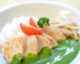 チキンと法蓮草の翡翠ポタージュプレート✿作り方12写真
