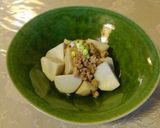 野菜レシピで優秀賞！里芋の特製肉みそ乗せ作り方5写真
