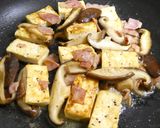 木綿豆腐･きのこ･ベーコンバター醤油焼き作り方7写真