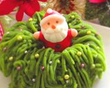 クリスマスリースな抹茶薩摩芋モンブラン★作り方7写真