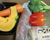 レンジでカラフルクリスマス温野菜作り方1写真