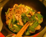 パリパリ蓮根と小松菜のカレー炒め作り方6写真