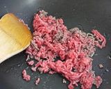 蓮根と牛みんちの炒り煮!作り方3写真
