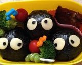 簡単‼︎キャラ弁☆まっくろくろすけ作り方2写真