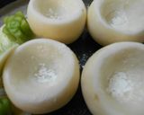 かぶの器で鶏つくねの蒸し物作り方3写真