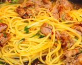 豚肉と水菜の簡単和パスタ作り方7写真