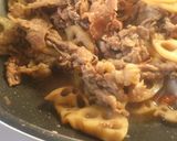 れんこんと牛肉の甘辛炒め煮作り方5写真