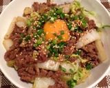 合挽き肉で♪簡単すき焼き丼作り方5写真