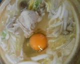 鶏肉と白菜入り味噌煮込みうどん・卵入り作り方11写真