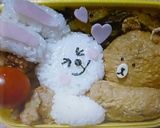 LINEブラウン＆コニーラブラブ3D弁当作り方10写真