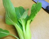 青梗菜と蟹缶de中華風スープ作り方1写真