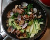◎チンゲン菜とあさりの酒蒸し◎作り方5写真
