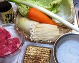 野菜どっさり！ヘルシーすきしゃぶ鍋作り方1写真