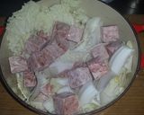 サイコロステーキと白菜のカタプラーナ鍋風作り方3写真