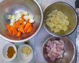 クミンチキン・・・鶏肉とジャガイモの煮物作り方1写真