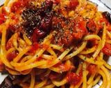 パンチェッタとオリーブのトマトパスタ作り方8写真