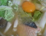 生秋鮭と白菜と豆腐入り味噌煮込み鍋作り方12写真