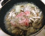 豚ときのこの極抹茶だし豆乳スープパスタ作り方2写真