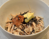 蒸し鶏と塩昆布のサラダ*梅マヨわさび*作り方6写真