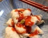 ぷるぷる鶏ササミの梅ソース♡翡翠鶏作り方6写真