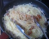 明太子としめじ、大葉のクリーミィパスタ作り方4写真