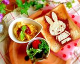 ウチカフェブレッドでお絵描きトースト♪作り方3写真