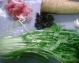 豚肉と水菜のめんつゆ炒め作り方1写真