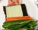 海苔チーズin野菜の肉巻き作り方2写真