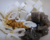 大根とこんにゃくとちくわの煮物作り方1写真