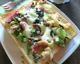セロリと胡桃とベーコンの塩昆布トースト作り方6写真