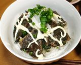 鰹のヅケ納豆キムチ丼作り方2写真