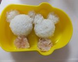 雪ダルマミッキーサンタのキャラ弁作り方7写真