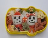 雪ダルマミッキーサンタのキャラ弁作り方10写真
