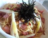 なめこ入りネギとベーコンの和風パスタ作り方4写真