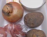 鶏肉とじゃが芋と玉葱の3点牛乳煮作り方1写真