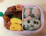 簡単♪＊ハムのうさぎちゃんおにぎり＊作り方4写真