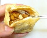 サンバル入り納豆チーズの油揚げ包み焼き作り方4写真